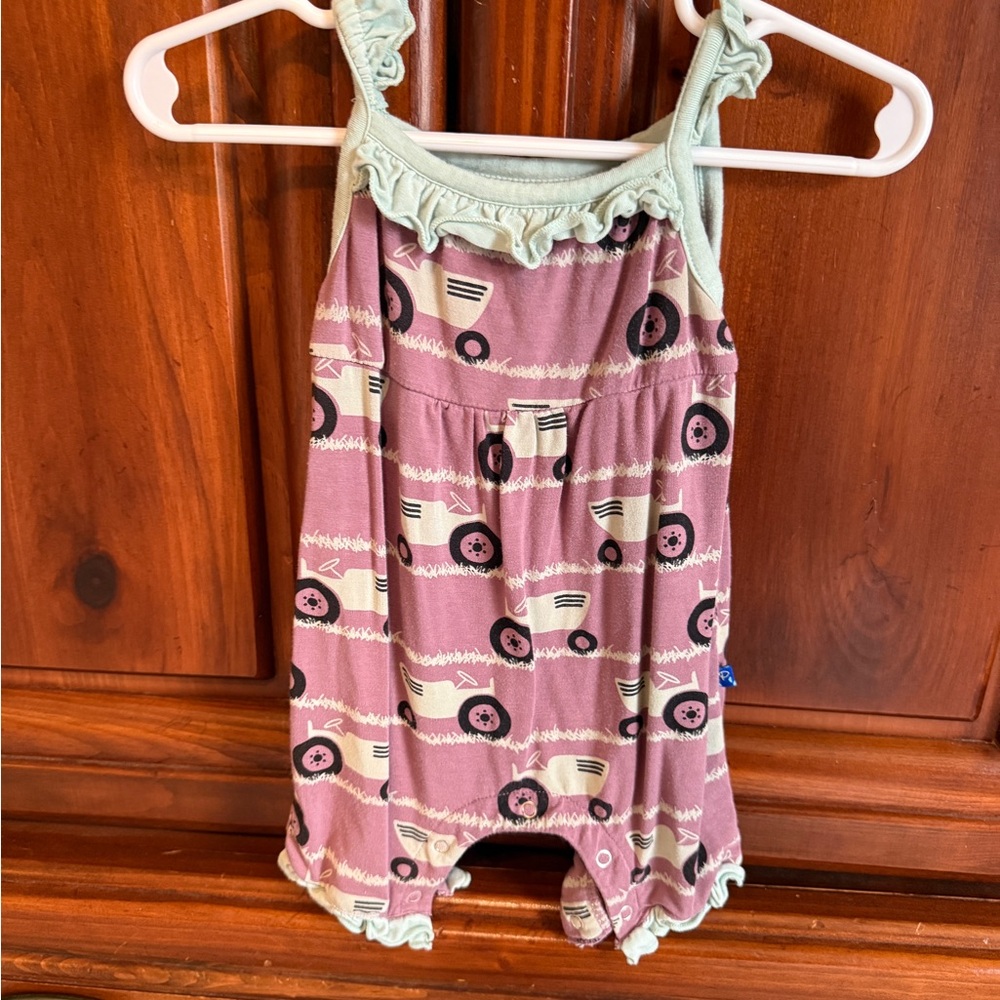 Cute Pink and Green Baby Romper